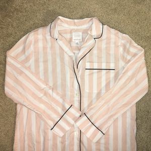 Banana Republic XS Striped Boyfriend Lounge Shirt